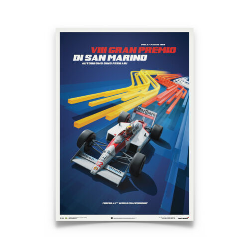 Ayrton Senna San Marino Poster McLaren MP4/4