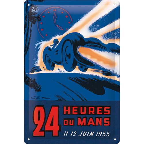 Blechschild 24h Le Mans - Racing Night Blue 1955 20x30cm