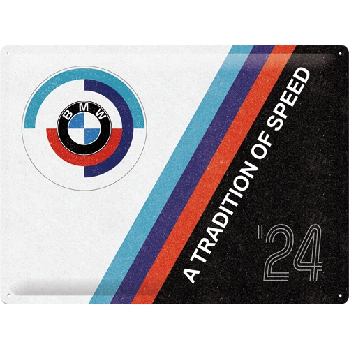 Blechschild BMW Motorsport - Tradition Of Speed 30x40cm