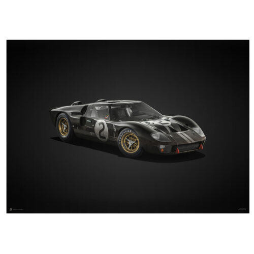 Poster Ford GT40 - Schwarz - 24h Le Mans - 1966 - Colors of Speed